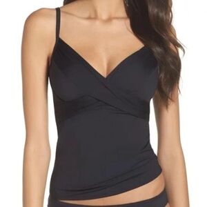 La Blanca Underwire Black Tankini Top Like New Size 10